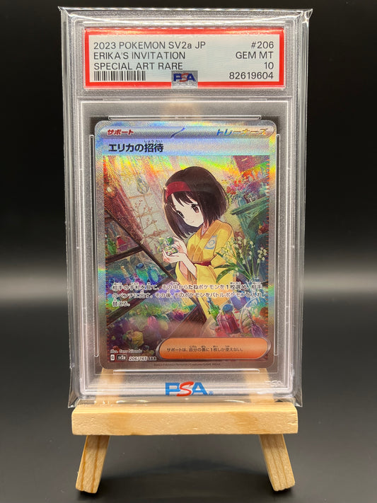 Pokemon Karte Erika's Invitation (sv2a 206) PSA 10 - 151 - Japanisch