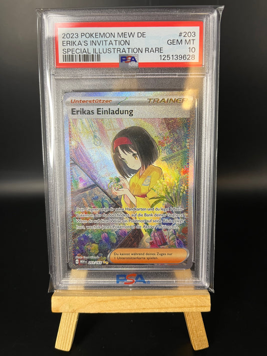 Pokemon Karte Erikas Einladung (MEW 203) PSA 10 - 151 - Deutsch