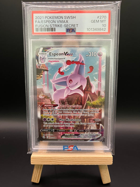 Pokemon Karte Espeon VMAX (FST 270) PSA 10 - Fusion Strike - English
