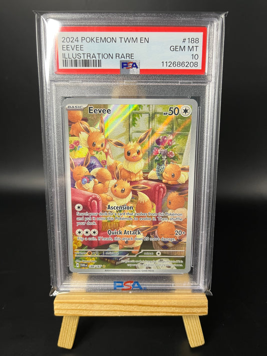Pokemon Karte Evoli - Eevee (TWM 188) PSA 10 - Twilight Masquerade - Englisch