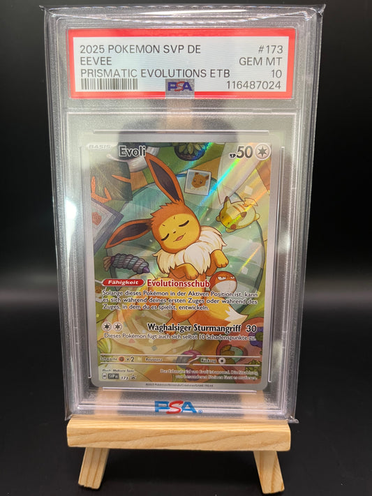 Pokemon Karte Evoli (SVP 173) PSA 10 - SV Black Star Promos - Deutsch