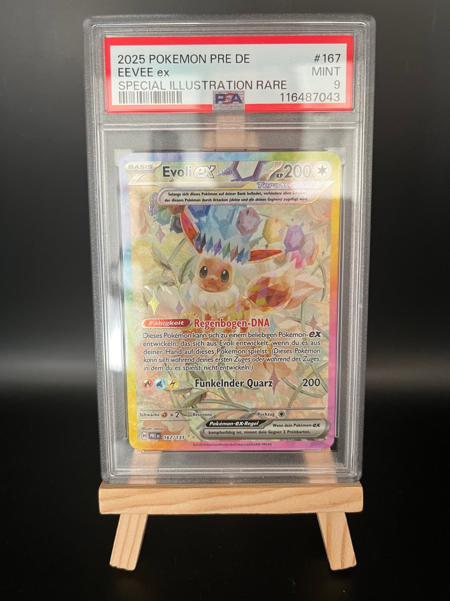 Pokemon Karte Evoli ex (PRE 167) PSA 9 - Prismatische Entwicklungen - Deutsch