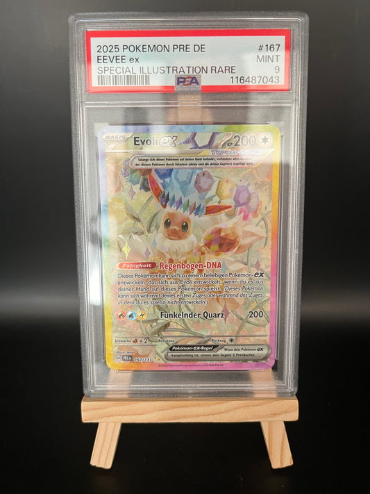 Pokemon Karte Evoli ex (PRE 167) PSA 9 - Prismatische Entwicklungen - Deutsch