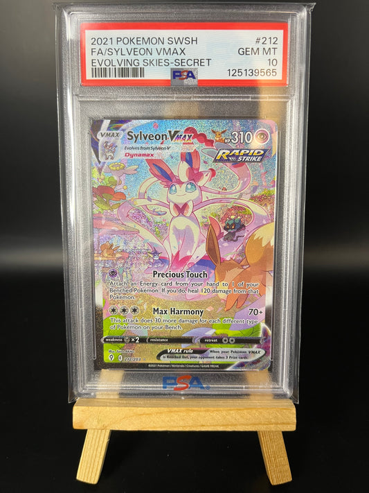 Pokemon Karte Feelinara - Sylveon VMAX (EVS 212) PSA 10 - Evolving Skies - English