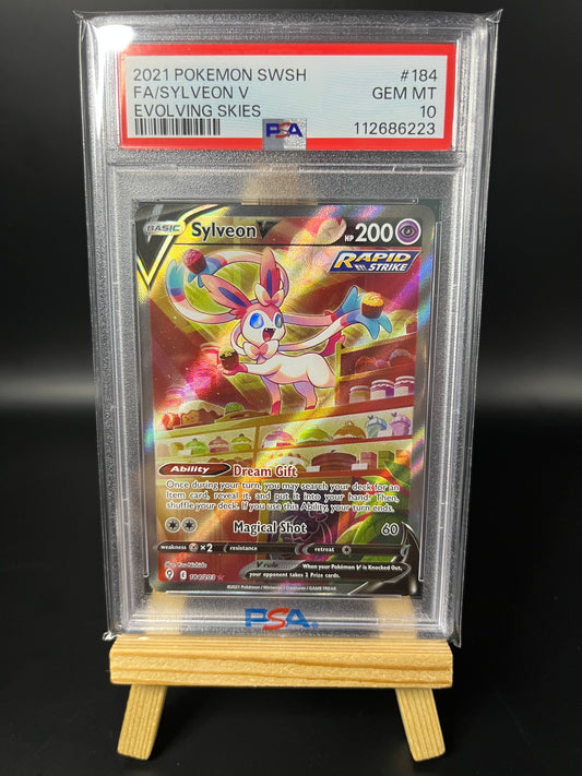Pokemon Karte Feelinara - Sylveon V (EVS 184) PSA 10 - Evolving Skies - Englisch