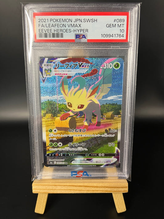 Pokemon Karte Folipurba - Leafeon VMAX (s6a 089) PSA 10 - Eevee Heroes - Japanese