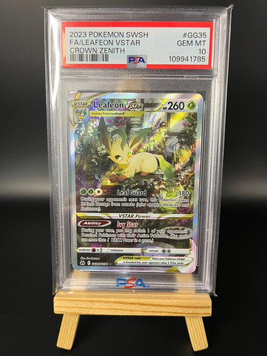 Pokemon Karte Folipurba - Leafeon VSTAR (CRZ GG35) PSA 10 - Crown Zenit - Englisch
