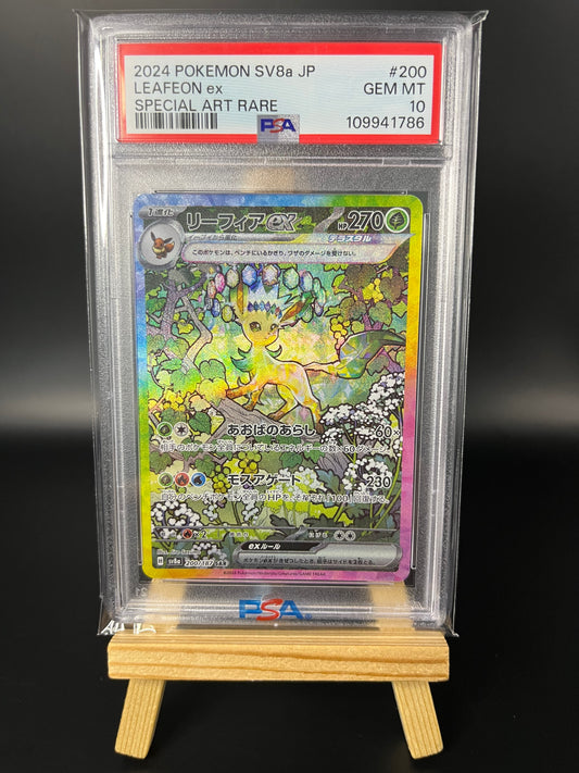Pokemon Karte Folipurba - Leafeon ex (sv8a 200) PSA 10 - Terastal Festival - Japanese