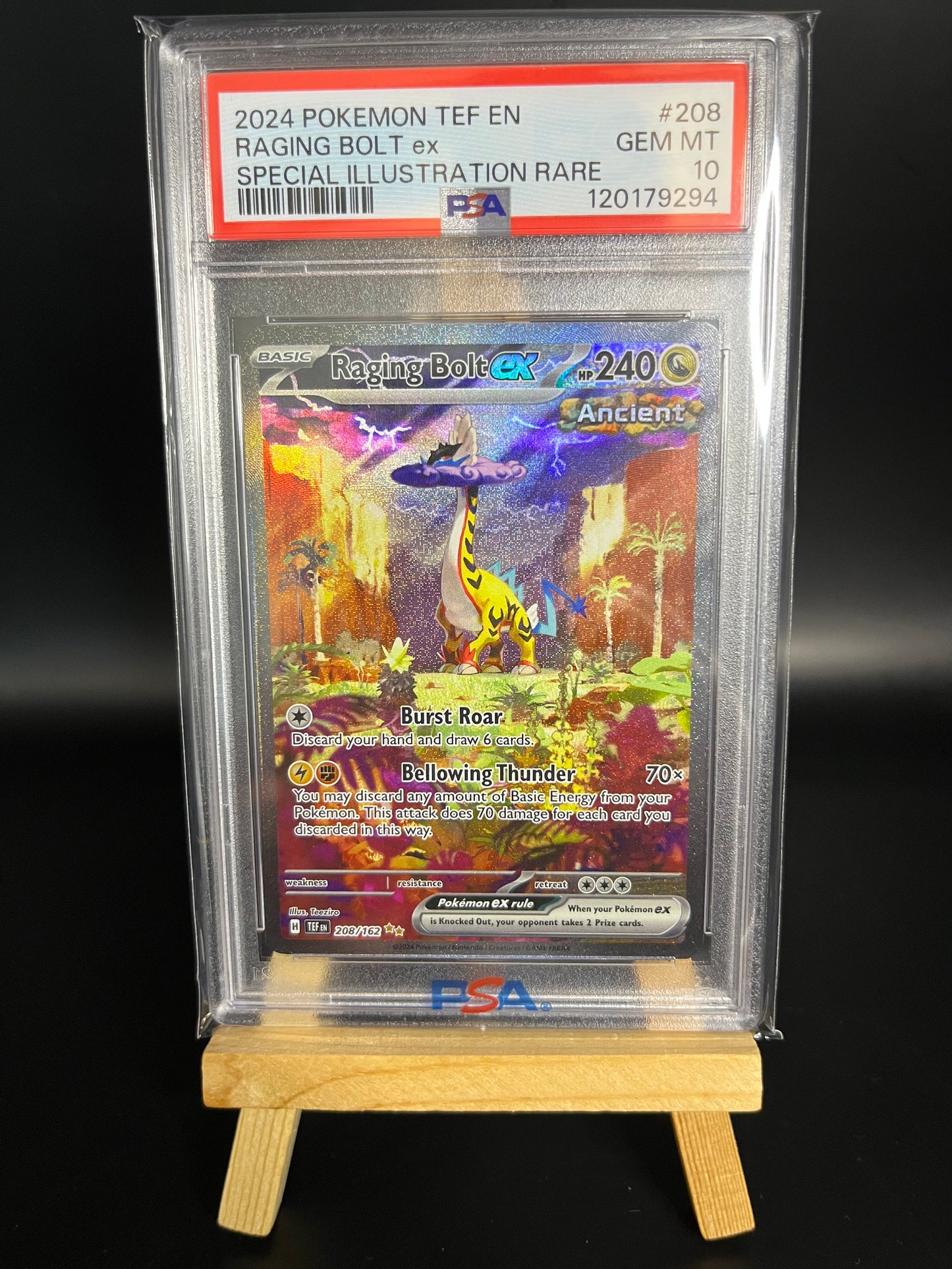 Pokemon Karte Furienblitz - Raging Bolt ex (TEF 208) PSA 10 - Temporal Forces - English