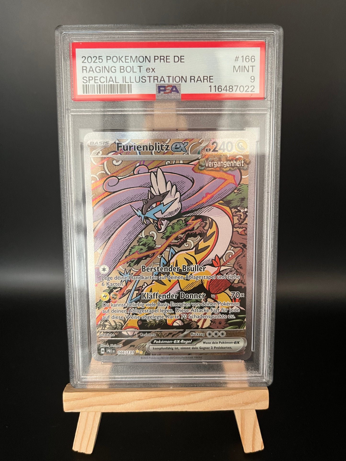 Pokemon Karte Furienblitz ex (PRE 166) PSA 9 - Prismatische Entwicklungen - Deutsch