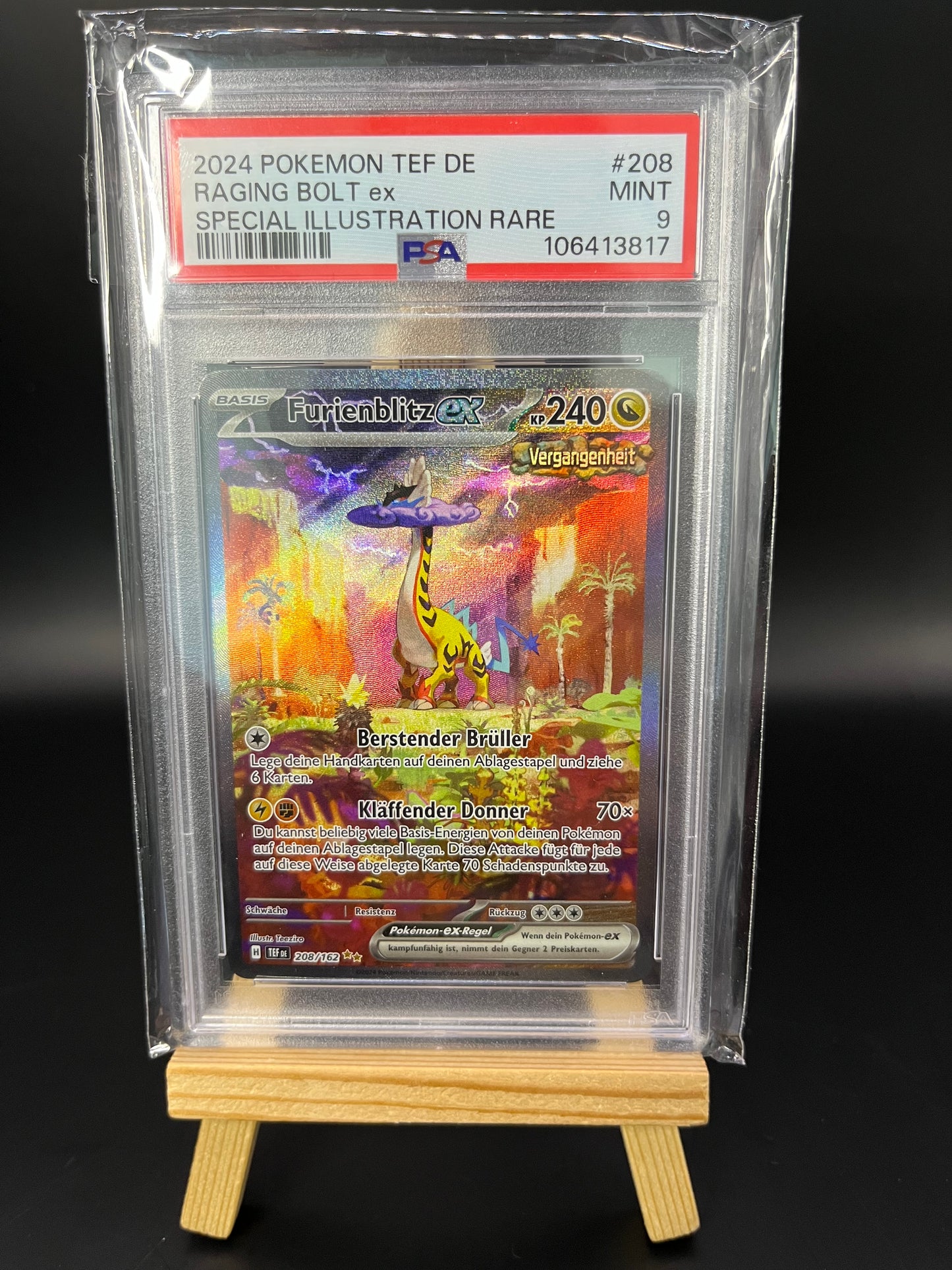Pokemon Karte Furienblitz ex (TEF 208) PSA 9 - Gewalten der Zeit - Deutsch