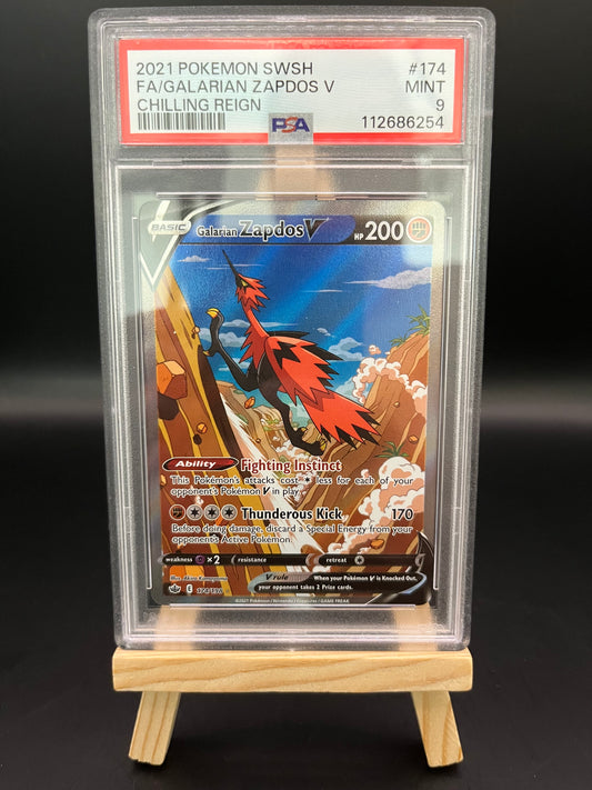 Pokemon Karte Galar-Zapdos V (CRE 174) PSA 9 - Chilling Reign - English