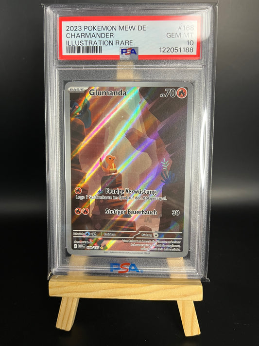 Pokemon Karte Glumanda - (MEW 168) PSA 10 - 151 - Deutsch