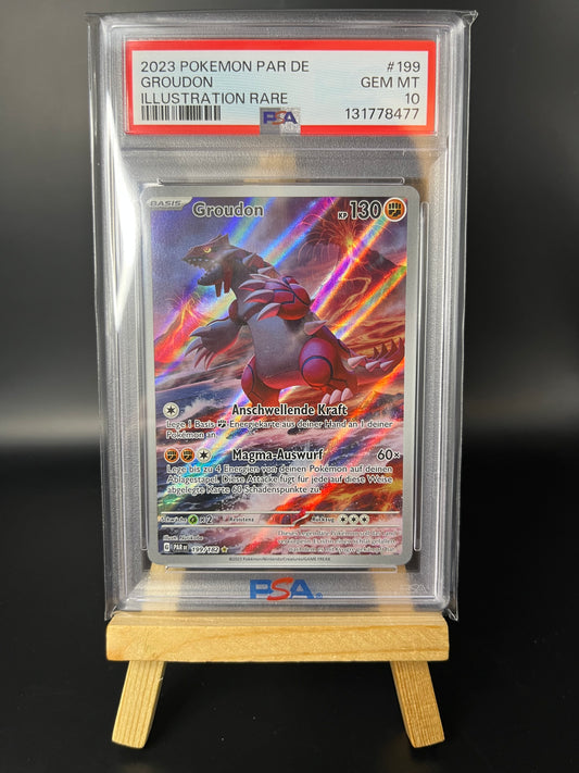Pokemon Karte Groudon (PAR 199) PSA 10 - Paradoxrift - Deutsch