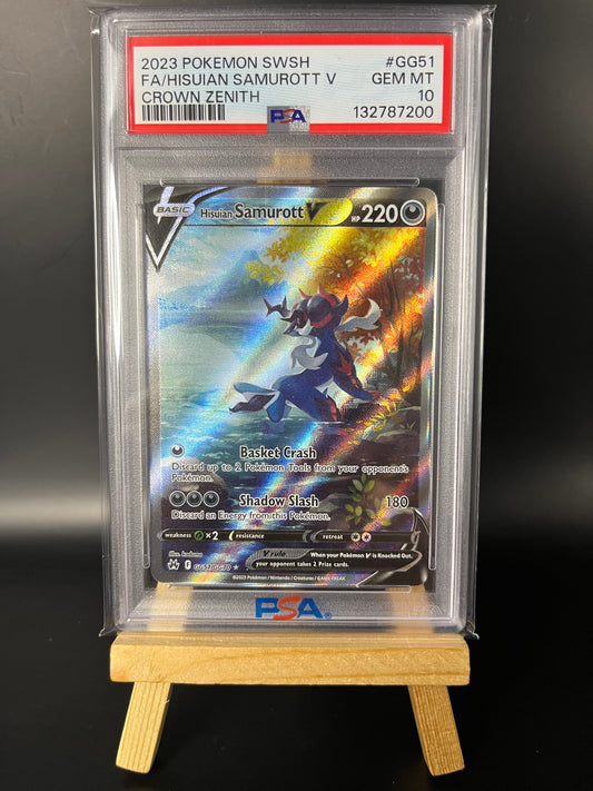 Pokemon Karte Hisui-Admurai - Samurott V (CRZ GG51) PSA 10 - Crown Zenith - English