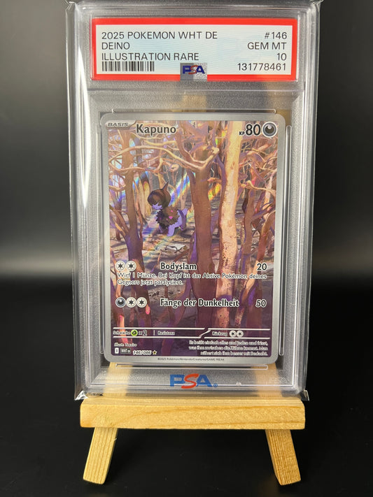 Pokemon Karte Kapuno (WHT 146) PSA 10 Pop 1! - Weiße Flammen - Deutsch