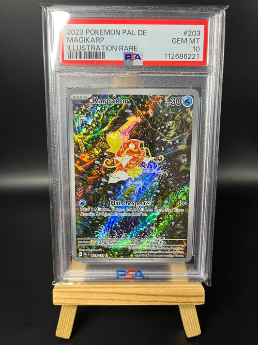 Pokemon Karte Karpador (PAL 203) PSA 10 - Entwicklungen in Paldea - Deutsch