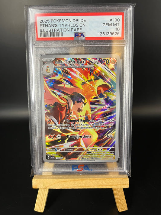 Pokemon Karte Klarins Tornupto (DRI 190) PSA 10 - Ewige Rivalen - Deutsch