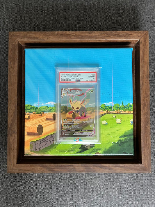Pokemon Karte Leafeon VMAX (EVS 205) PSA 10 - Evolving Skies - English mit Rahmen