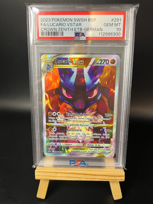 Pokemon Karte Lucario VSTAR (SWSH 291) PSA 10 - SWSH Black Star Promos - Deutsch