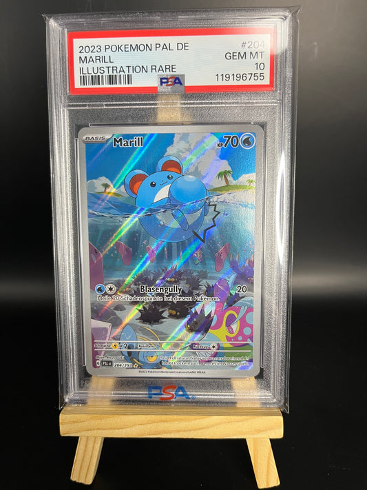 Pokemon Karte Marill (PAL 204) PSA 10 Pop 3! - Entwicklungen in Paldea - Deutsch