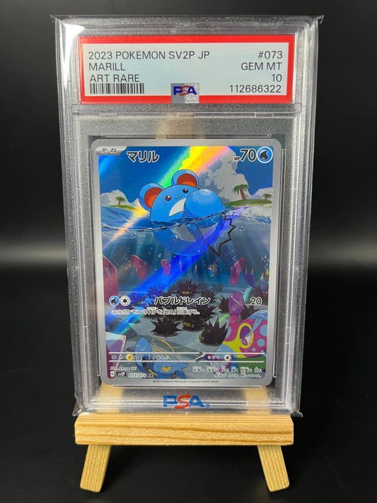 Pokemon Karte Marill (sv2P 073) PSA 10 - Snow Hazard - Japanese