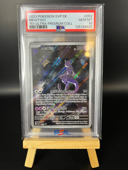 Pokemon Karte Mewtu (SVP 052) PSA 10 - SV Black Star Promos - Deutsch