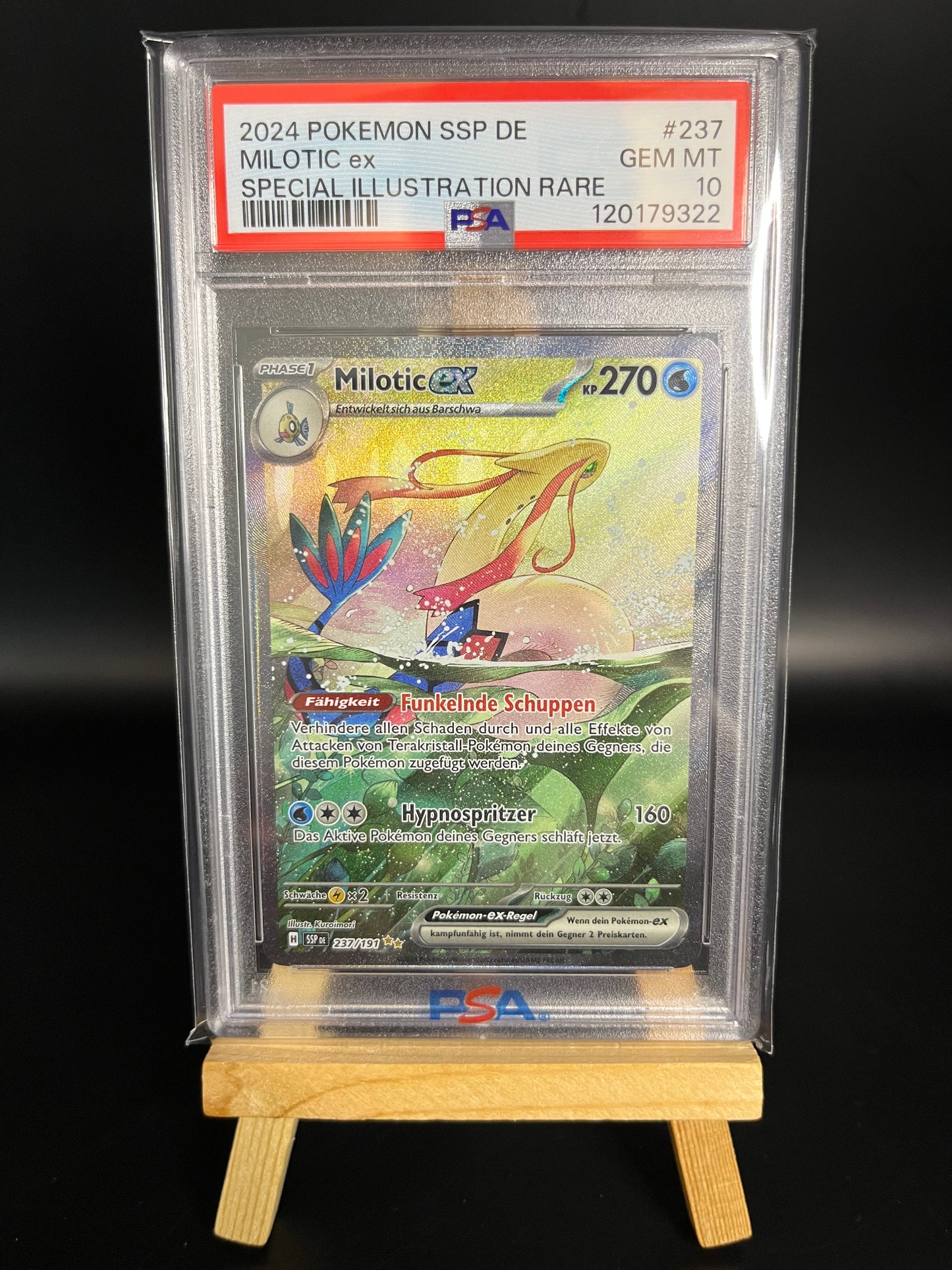 Pokemon Karte Milotic ex (SSP 237) PSA 10 - Stürmische Funken - Deutsch