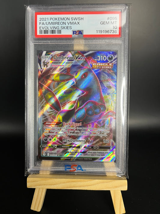 Pokemon Karte Nachtara - Umbreon VMAX (EVS 095) PSA 10 - Evolving Skies - Englisch