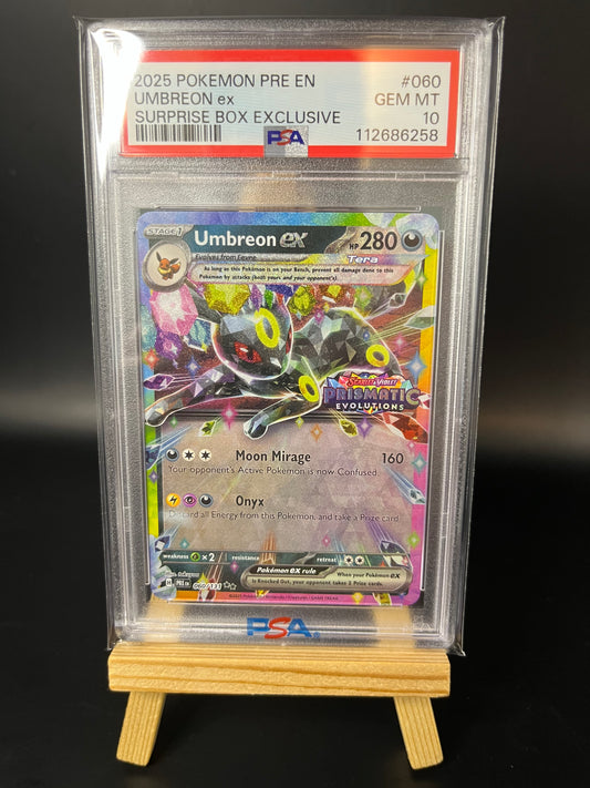 Pokemon Karte Nachtara/Umbreon ex (xPRE 060) PSA 10 - Prismatic Evolutions Promo - Englisch