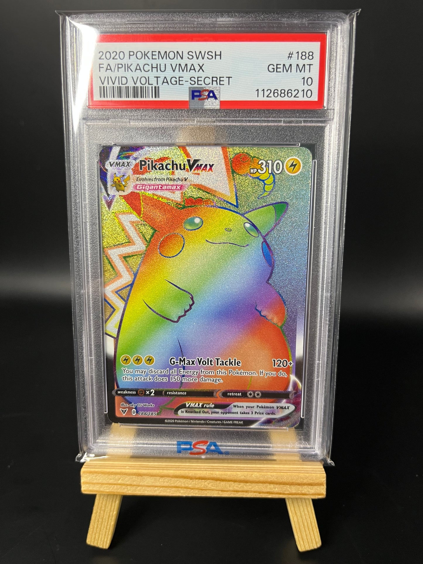 Pokemon Karte Pikachu VMAX (VIV 188) PSA 10 - Vivid Voltage - Englisch