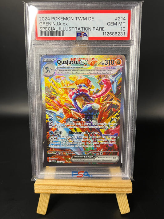 Pokemon Karte Quajutsu ex (TWM 214) PSA 10 - Maskerade im Zwielicht - Deutsch
