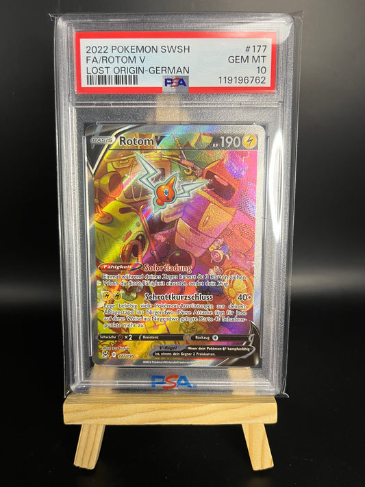 Pokemon Karte Rotom V (LOR 177) PSA 10 - Verlorener Ursprung - Deutsch