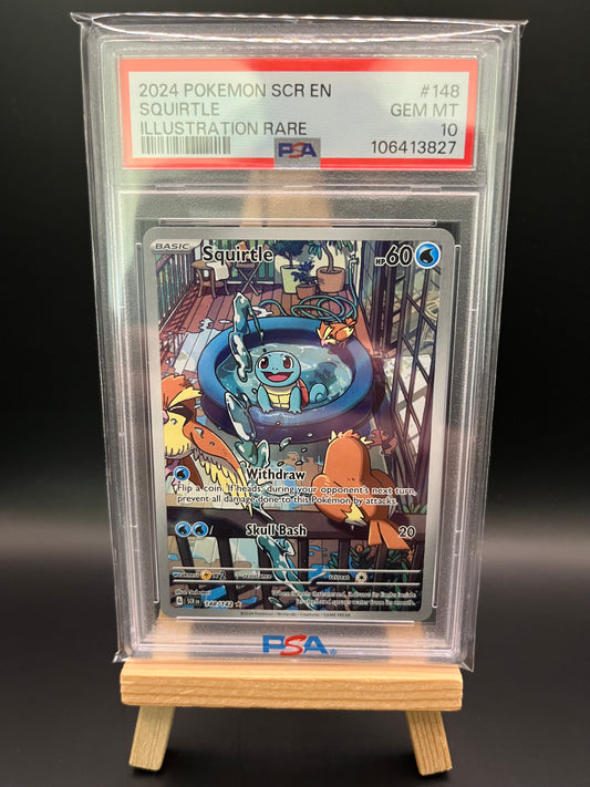 Pokemon Karte Squirtle (SCR 148) PSA 10 - Stellar Crown - Englisch