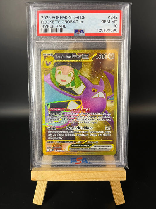 Pokemon Karte Team Rockets Iksbat ex (DRI 242) PSA 10 - Ewige Rivalen - Deutsch