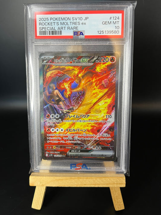 Pokemon Karte Team Rockets Lavados - Moltres ex (sv10 124) PSA 10 - The Glory of Team Rocket - Japanese