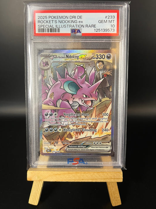 Pokemon Karte Team Rockets Nidoking ex (DRI 233) PSA 10 - Ewige Rivalen - Deutsch