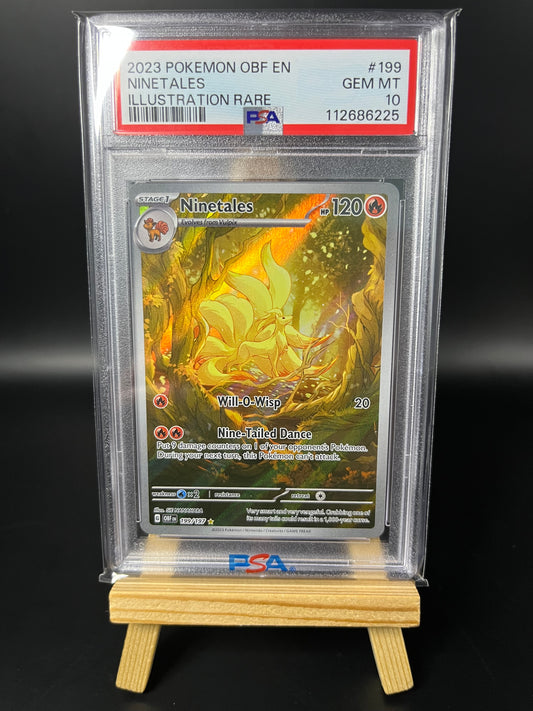 Pokemon Karte Vulnona - Ninetales (OBF 199) PSA 10 - Obsidian Flames - Englisch