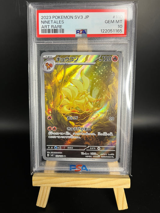 Pokemon Karte Vulnona - Ninetales (sv3 110) PSA 10 - Ruler of the Black Flame - Japanese