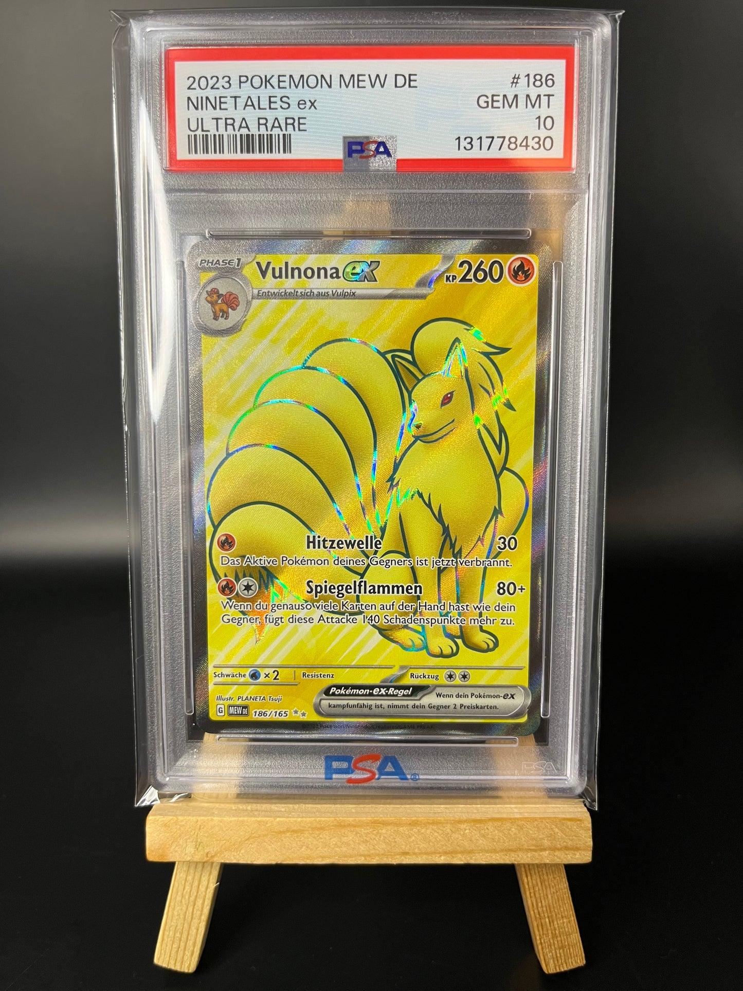 Pokemon Karte Vulnona ex (MEW 186) PSA 10 - 151 - Deutsch