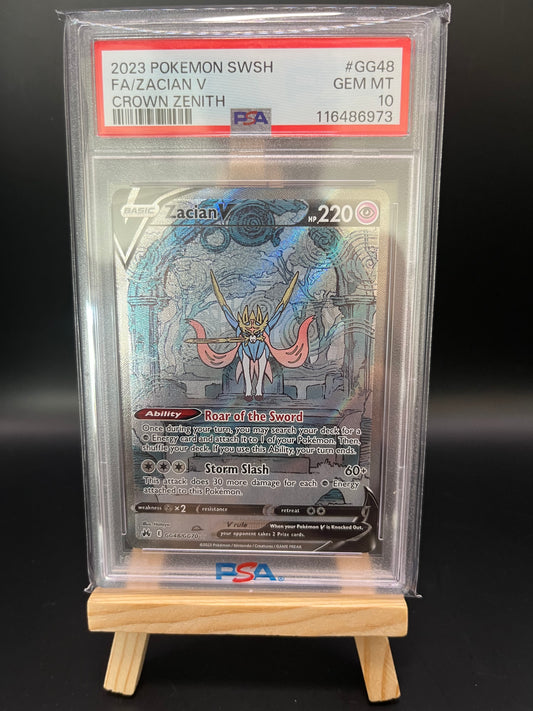 Pokemon Karte Zacian V (CRZ GG48) PSA 10 - Crown Zenit - English