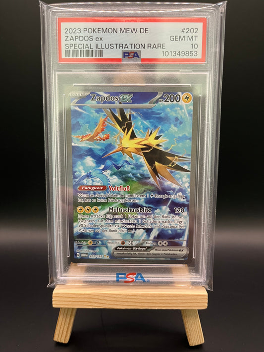 Pokemon Karte Zapdos ex (MEW 202) PSA 10 - 151 - Deutsch
