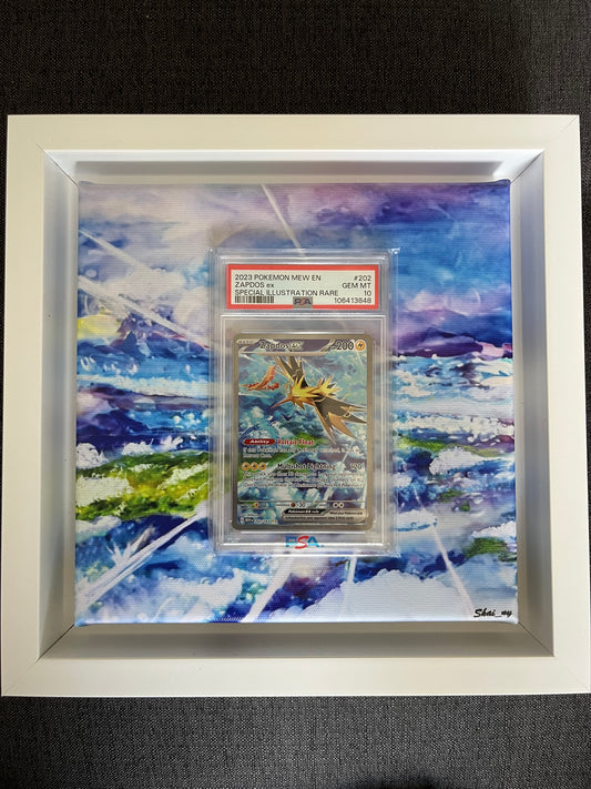 Pokemon Karte Zapdos ex (MEW 202) PSA 10 - 151 - Englisch mit Rahmen