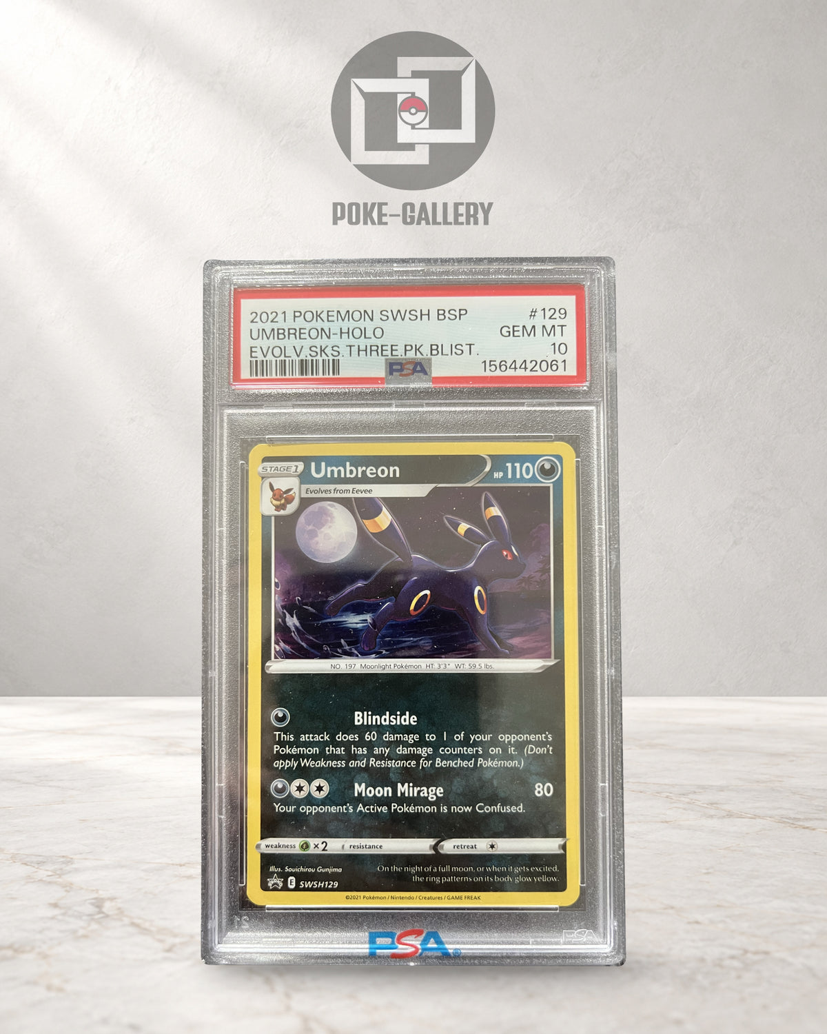Umbreon 129 SWSH Black Star Promos · PSA 10 · CERT 156442061 · Poke-Gallery