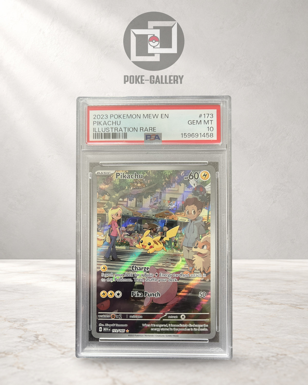Pokemon Karte Pikachu (MEW 173) PSA 10 - 151 - English · CERT 159691458 · Poke-Gallery