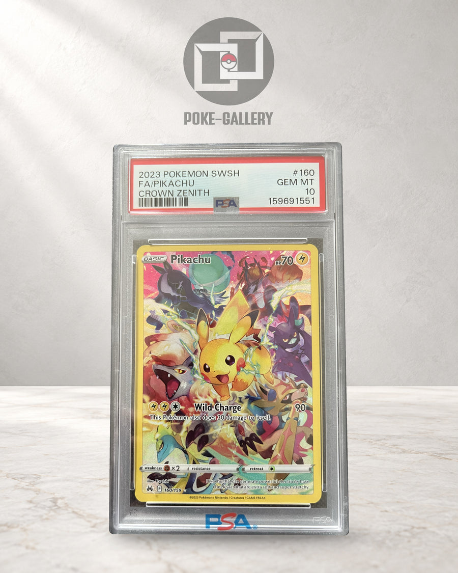 Pikachu 160 Crown Zenith · PSA 10 · CERT 159691551 · Poke-Gallery